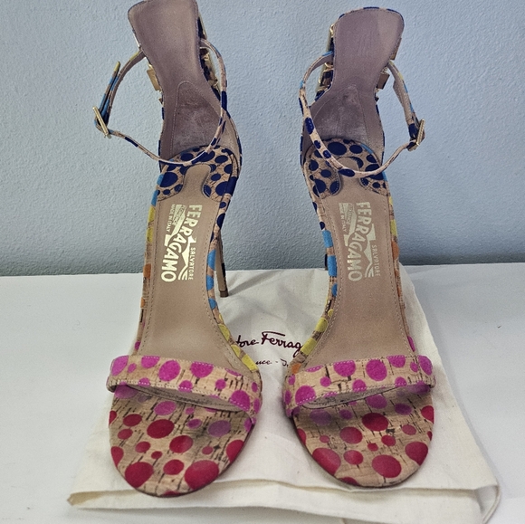 Salvatore Ferragamo Multicolor Polka Dot Heels - Picture 2 of 7